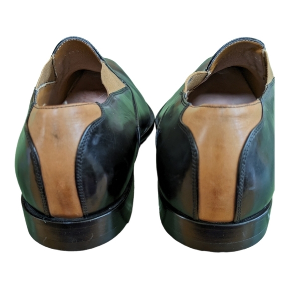Alexander McQueen Black Leather Tan Elastic Square Toe Loafers Size 8.5-9 Sharp! main image 9